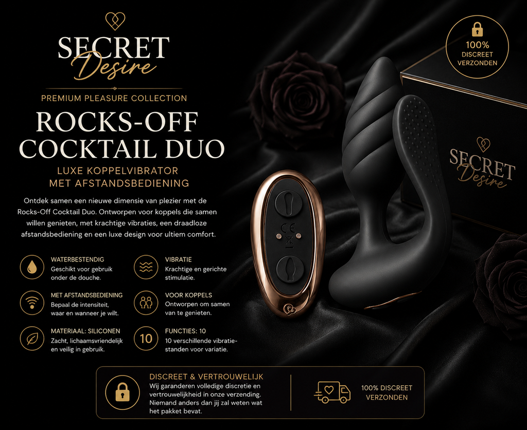 Rocks-Off Cocktail Duo – Luxe Koppelvibrator met Afstandsbediening